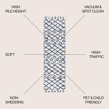 Algaida Moroccan Diamond Shag Area Rug
